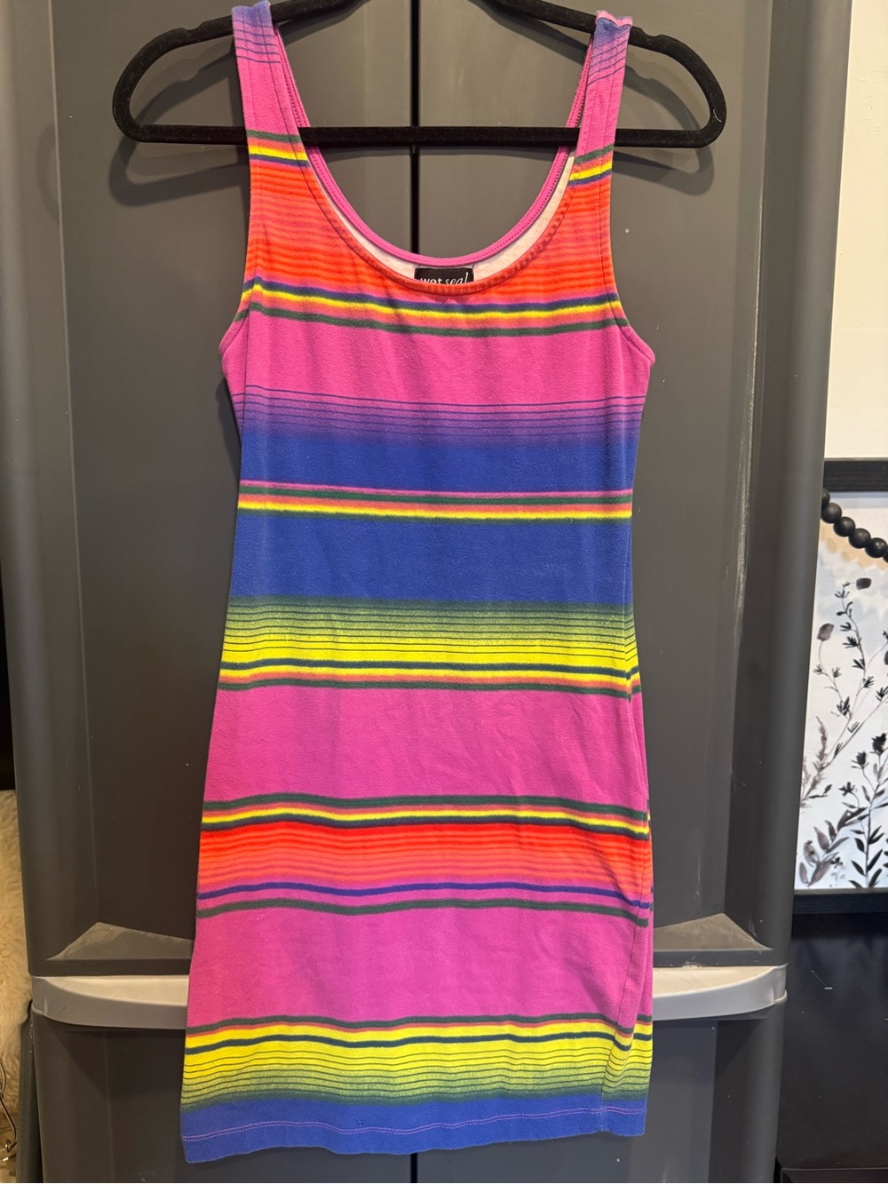 Y2K Wetseal Striped Tank Dress